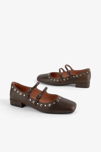 【COLOR iN ID】Crack Eyelet Flat Mary Jane VENEZUELA-ILD4-2203-