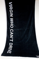VIRGIN WHO CAN'T DRIVE BEACH TOWEL - Intentionally Blank, BLACK
